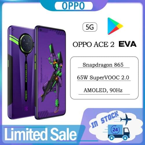 OPPO ACE 2 EVA 5G Smartphone Snapdragon 865 40W AirVOOC Wireless Charge 65W SuperVOOC 6.55'' 90Hz AMOLED Screen NFC Google Play