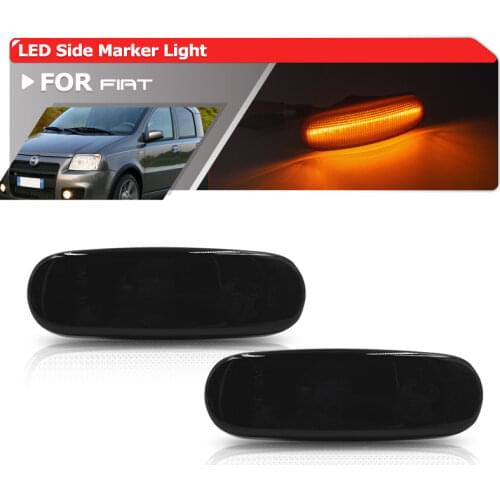Smoked Lens Amber Led Side Marker Lights For Fiat Grand Punto Linea Multipla Stilo Multi Panda Doblo Cargo Punto Evo