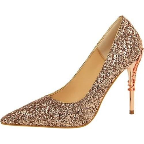 Sequins Woman Pumps Gold Silver High Heels Shoes Women Wedding Shoes Stiletto Ladies Shoes Fashion Women Heels shoes for women