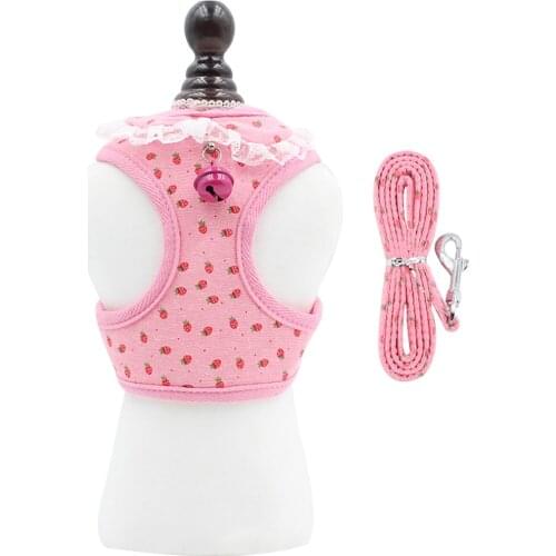 Comfortable Breathable Lace Dog Harness NO PULL Printed Pet Harness for Small Dog Puppy Cute Kitten Cat Colourfast Durable Vest