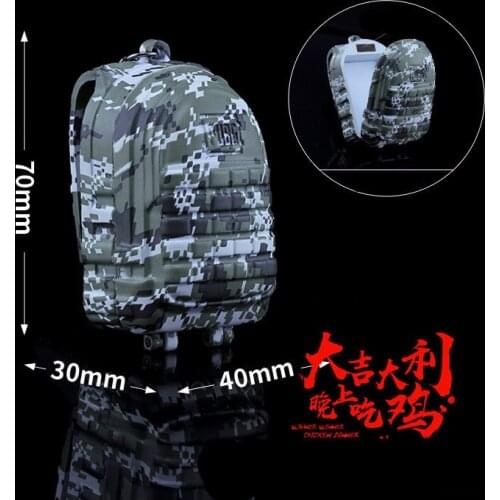 Game Playerunknowns Battlegrounds Military Green Knapsack PUBG Logo Keychain Pendant Cosplay Accessories Collection Toy Gift