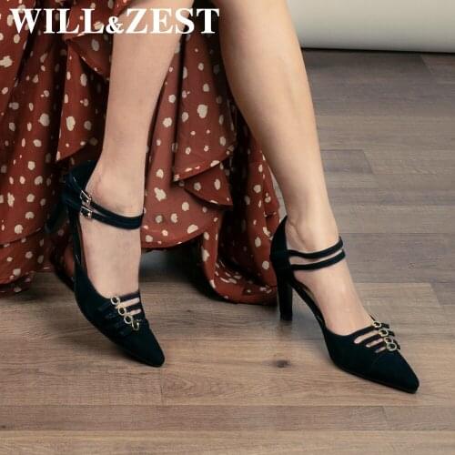 WILL&ZEST stripper high heels women sandals sexy red fashion dress shoes ladies summer leather block strappy heels black 2021