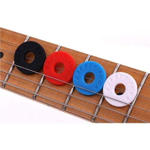 1/4pcs Guitar Strap Lock Guitar Parts & Accessories Electric Wooden Guitar Strap Locks Blocks Rubber Material Bass Guitar Parts