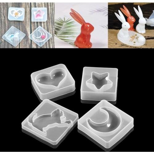 1pcs Cat Key chain Silicone Molds Epoxy Resin Craft Jewelry Making Mini Heart Moon Star Mold Resin DIY Charms Keychain Tools