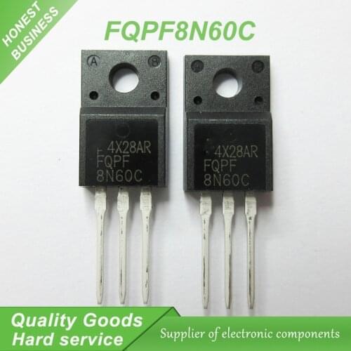 10pcs FQPF8N60C 8N60C 8N60 600V 8A MOSFET N-Channel transistor TO-220F new original