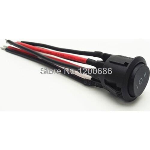 10CM 18AWG KCD1 welding harness 23mm DPDT round 6pins on-off-on rocker switch wired WIRE HARNESS