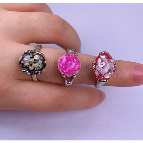 20Pcs Charming Ring Mixed Style Resin Ring Fashion Geometric Jewelry Rings For Women Men Gifts Size 18-20mm