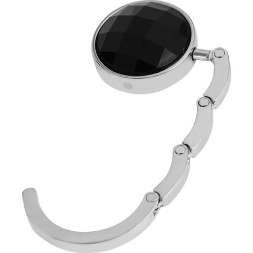 2018 Creative Women Purse Portable Folding Crystal Rhinestone Alloy Handbag Hook Wallet Holder in Support of Crochet