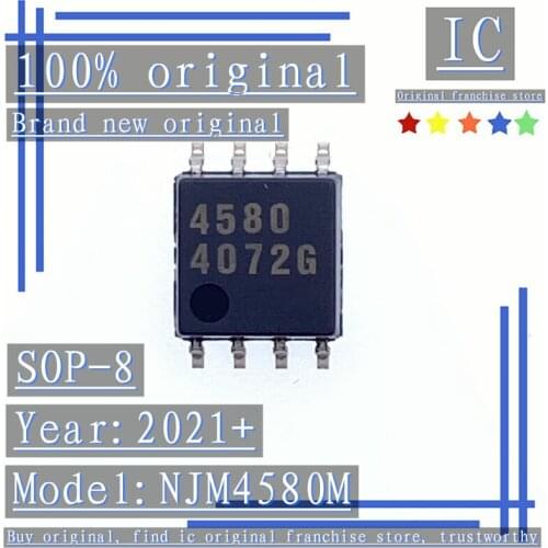 2021+ 100% Brand new original 20PCS-100PCS NJM4580M 4580 SOP-8 Dual Operational Amplifier IC