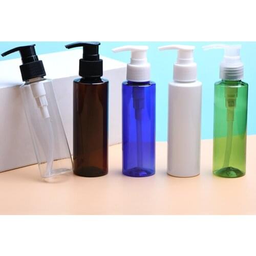 30pcs 100ml white cosmetic PET bottles, empty shampoo lotion pump container plastic cosmetic packaging with dispenser,shower gel