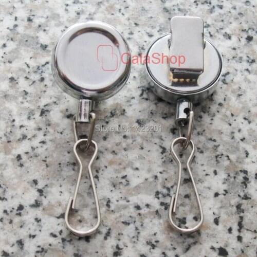5 pcs / Lot 25mm Metal Reels Retractable ID Card Holder Clip YOYO