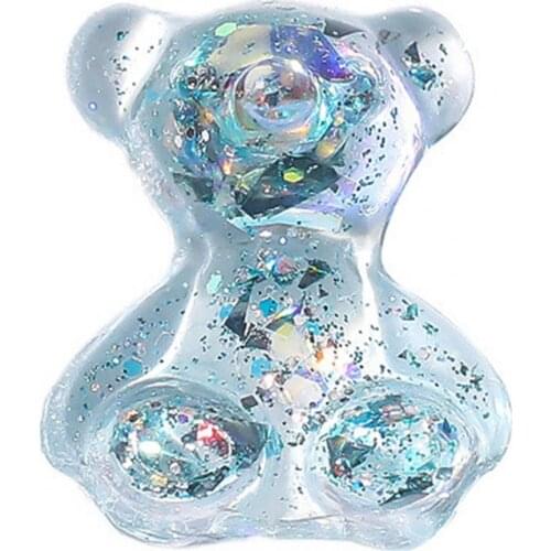 50Pcs Nail Rhinestones Shiny Effect Multi-use Resin 3D Bear Nail Design Decoration for Nail Salon