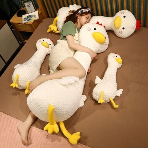 55/70/100cm Huge Cute Goose Plush Toys Kawaii Animal White Swan Sleep Pillow Stuffed Soft Cushion Children Girls Birthday Gift