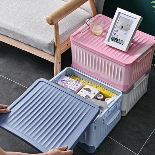 Large plastic clothes storage box foldable toy book sorting box vehicle stackable storage box