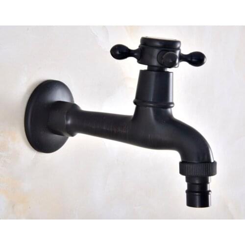 Black Oil Rubbed Bronze Bathroom Single Cross Handle Washing Machine Faucet /Garden Water Tap / Laundry Sink Water Taps mav345