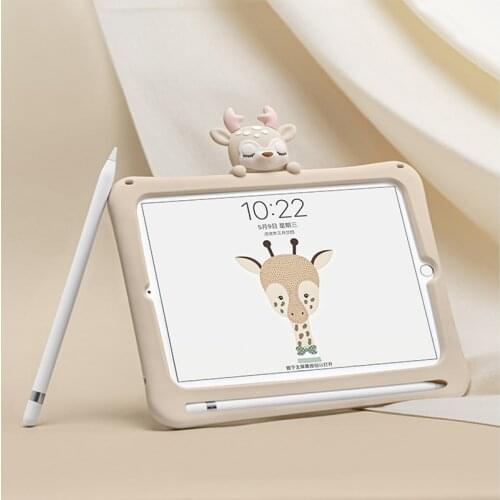 2020Kids Case for iPad 11inch Soft Silicon Child Lovely Stand Tablet Cover for Ipad 6th 9.7 inch 2018 Mini123 Air 2 7th Gen 10.2