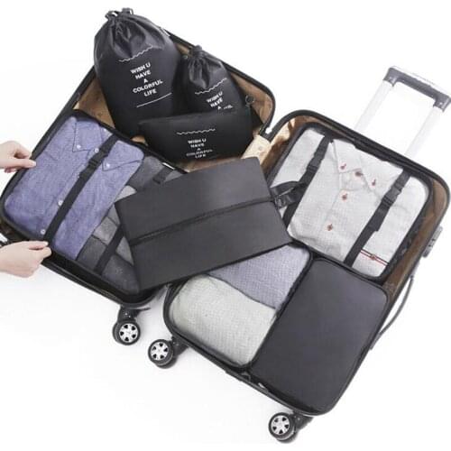 High quality fabric oxford 8 piece/set travel bag waterproof bag organizer bags packing bags padded organizer 8 pcs travel bags