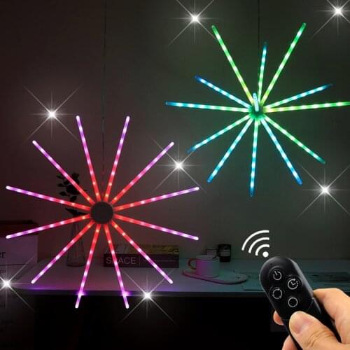 Firework Lamp Meteor RGB Light Symphony Dynamic Birthday Christmas Party Lamp Remote Control Night Light Strobe Windmill Lights