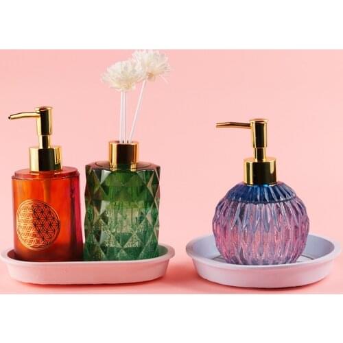 Perfume Bottle Resin Mold Refillable Aromatherapy Essential Oil Container Tank Silicone Mould UV Epoxy Cosmetic Lotion Jar Mold