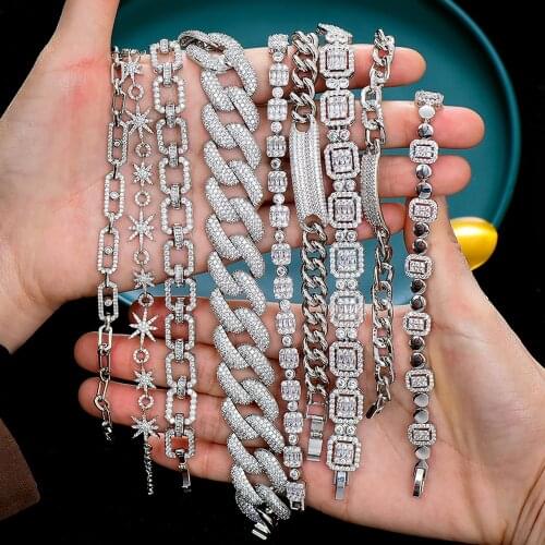 GODKI Luxury Chunky Link Bracelet For Women Wedding Full Cubic Zircon Crystal CZ Dubai Bracelet Party Jewelry 2020