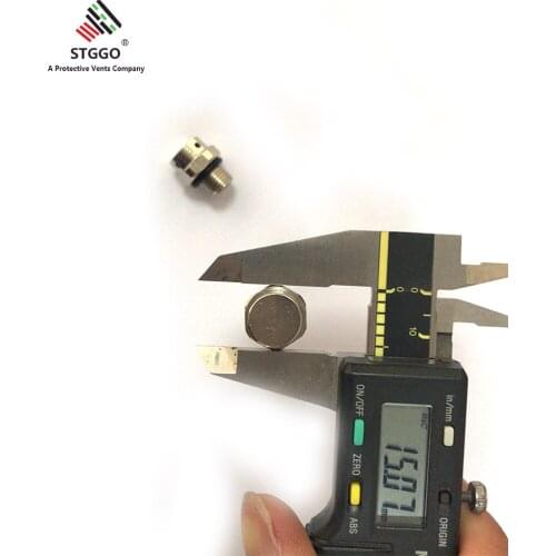 Brass in nickel plate breather plug IP68 Metal M10*1.0 Adhesive Hydrophobic Vent