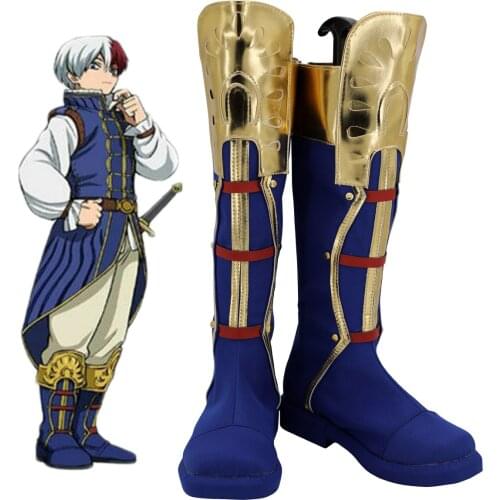My Hero Academia Shoto Todoroki Blue Boots Cosplay Boku no Hero Academia Todoroki Shoto Cosplay Shoes Custom Made
