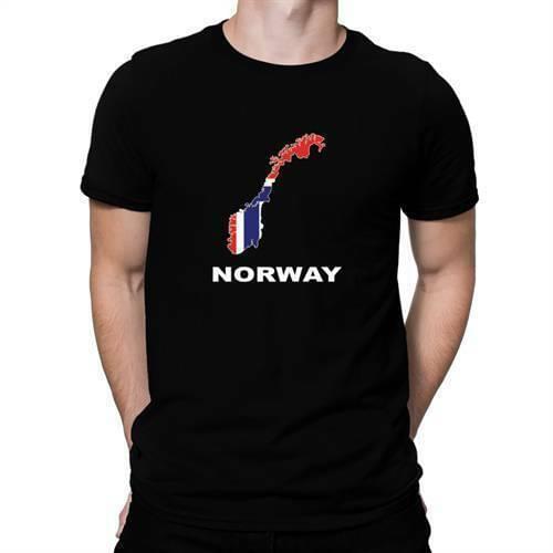 Norway Country Map Color Men T-shirt Short Casual 100% COTTON O-Neck t shirt