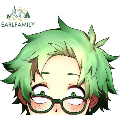 EARLFAMILY 13cm x 10.6cm for Boku My Hero Academia Peeker Car Stickers Vinyl Graphics Windshield Laptop Decals VAN Decoration