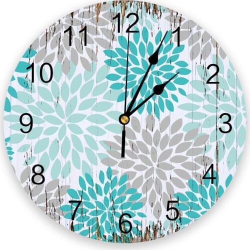 Dahlia Wood Grain 3D Wall Clock Modern Design Living Room Decoration Kitchen Clock Art Wall Watch Home Decor