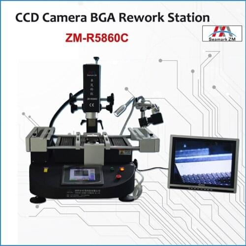 Original BGA Rework Station ZM-R5860C 3 Temperature Zones Hot Air BGA Reballing Repairing System Touch Screen And CCD Camera