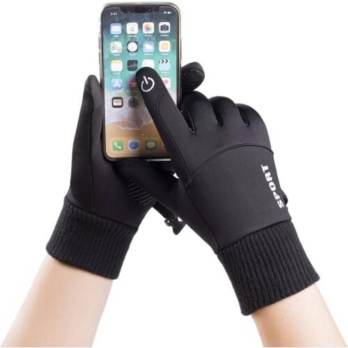 Autumn and winter soild outdoor sports riding gloves warm windproof waterproof gloves touch screen gloves men and women gloves