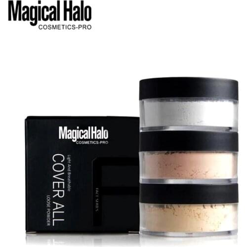 3 Colors Makeup Loose Powder With Puff Cosmetics Face Powder Oil Control Brighten Smooth Contour Palette Skin Finish Cover Matt