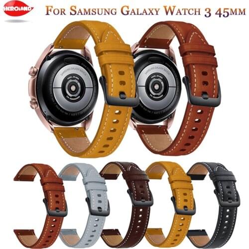 Strap For Samsung galaxy watch 3 45mm Strap For Gear S3 Leather watchbands Sport Bracelet 22mm Watch band For galaxy watch 46mm