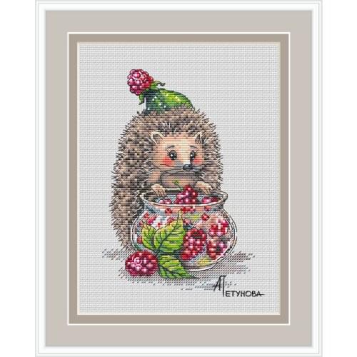 Needlework Cross stitch Handmade 14CT Counted Canvas DIY,Cross-stitch kits,Embroidery Raspberry Hedgehog 22-27