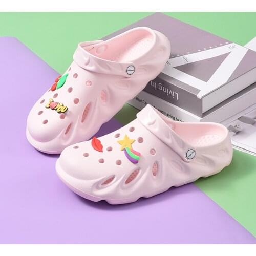 Fashion Flame Hole Shoes Womens Fruit Sandals Pink Cute Garden Clogs Sandals Women Platform Lightweight Massage Slippers Female