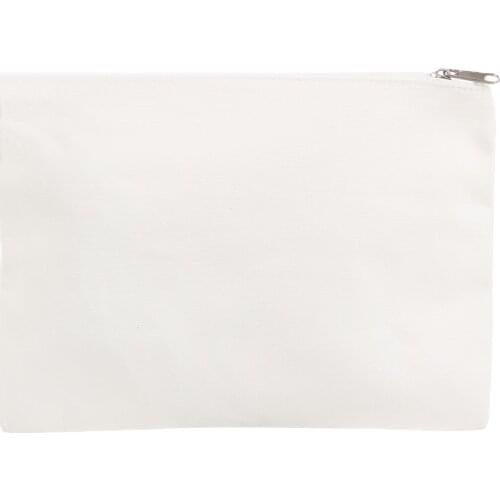 DIY Blank Cosmetic Make Up Toiletry Zipper Bag (12 Pack) Cotton Canvas