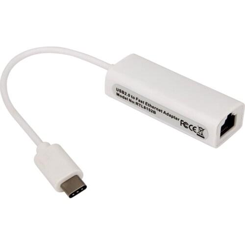 10/100Mbps USB C Ethernet Adapter Network Card USB-C to Ethernet RJ45 Lan for MacBook Windows 7/8/10 Type C Ethernet