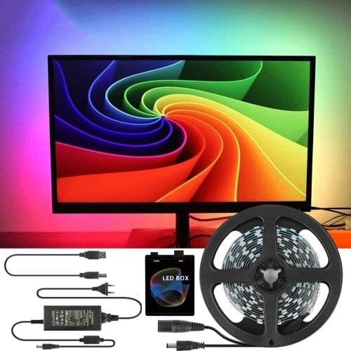 5V WS2812B USB LED Strip Light 5050 RGB Ambient Kit for Computer Desktop PC Dream Screen Backlight 2M 3M 4M 5M Home Decor