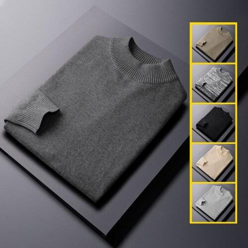 Winter Super Warm Turtleneck Sweater Men Soft Fleece Pullover Solid Knitted Plus Gold Velvet Thickening Turtle Neck Men Sweater