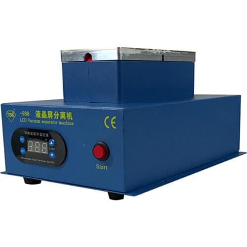 Manual heating suction vacuum edge machine TBK 988 blue double built in pump for mobile phone lcd screen separator