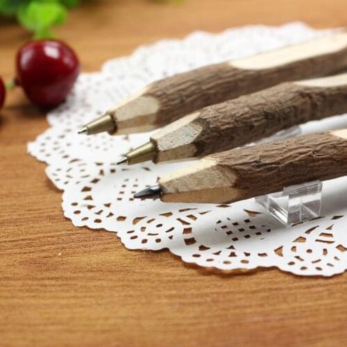 W3JD Creative Tree Wooden BallPoint Pen For Writing Office School Supplies Stationery