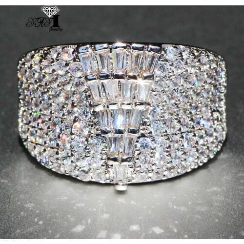 YaYI Jewelry New Fashion Princess Cut White Natural GemStone Zircon Stamped S925 Silver Color Engagement wedding Party Rings