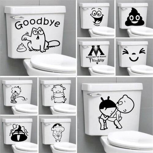 Funny Bathroom Toilet Sticker Home Decoration Accessories Waterproof Removable For Toilet Sticker Decorative Home Decor