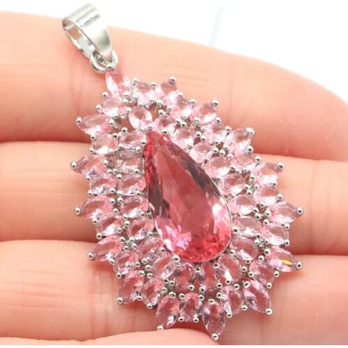 46x45mm Princess Cut Big Butterfly Violet Tanzanite Bright Zircon For Womans Wedding Silver Pendant Eye Catching