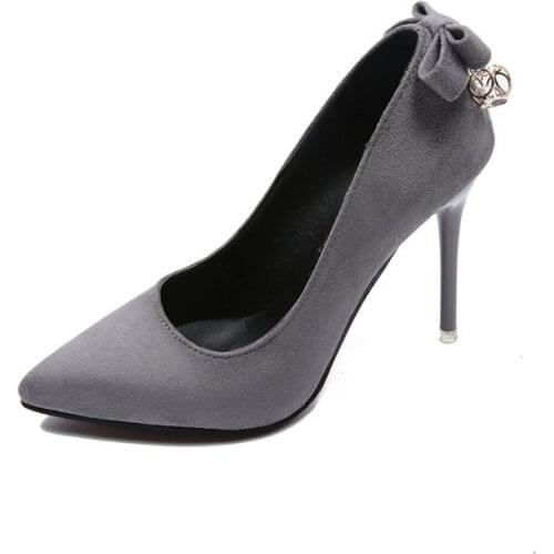 Pointed High Heels Stiletto Shoes 2019 New Spring And Autumn 10cmSexy Nightclub Black After The Bow Womens Shoes