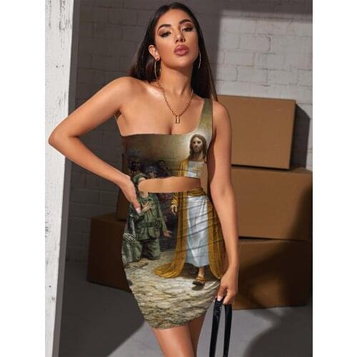 Giyu Brand Christian Dress Women Jesus Vestido Sexy Harajuku Hollow out Dresses Womens Clothing Plus Size New Korean Style Femme