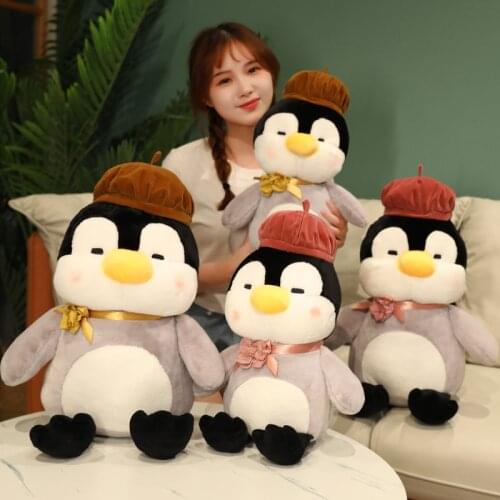 1pc 30/45/55cm Cartoon Penguin with Hat Plush Toys Lovely Pillows Stuffed Soft Animal Dolls Baby Girls Huggable Birthday Gift