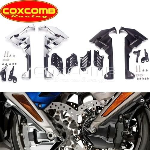 2PCS Chrome/Black Motorcycle ABS Front Caliper Case Covers Airflow Cooling Case Guard for Honda Goldwing GL 1800 Tour DCT Airbag