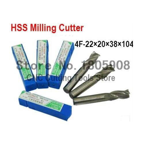 2pcs/set 22.0MM 4 Flute HSS&Aluminium endmill milling cutter CNC Bit Milling Machine tools Cutting tools.Lathe Tool,router bit