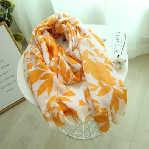 2018 Fashion Women Cotton Leaf Pattern Fringe Scarf Foliage Print Beautiful Leaves Scarves Shawls Hijab Muffler 10pcs/lot